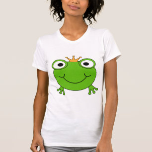 T-shirts Príncipe do sapo. Sapo de sorriso com uma coroa