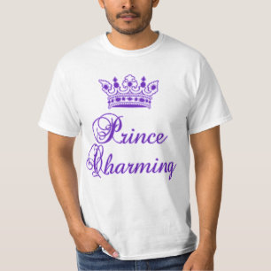 T-shirts Príncipe Encantado em Roxo Real para Bebê ou Adult