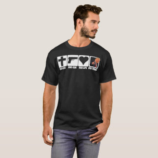 T-shirts Pro deus… Armas… Vida… TRUNFO no tecido escuro