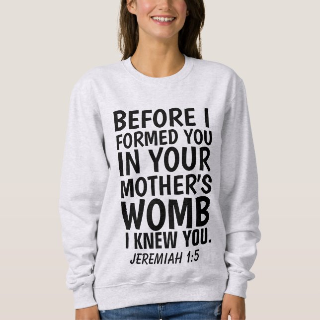 T-Shirts PRO-LIFE, JEREMIAH 1:5 (Frente)