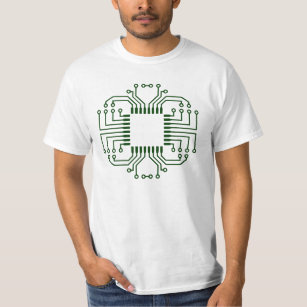 T-shirts Processador do conselho de circuito elétrico