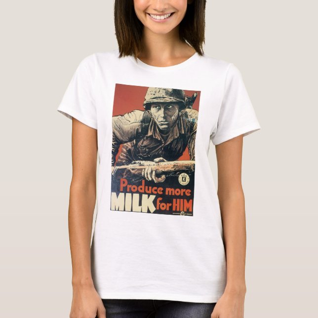 T-shirts Produza mais leite para ele (Frente)