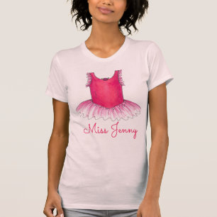 T-shirts Professor de dança de Balé rosa Tutu Ballerina