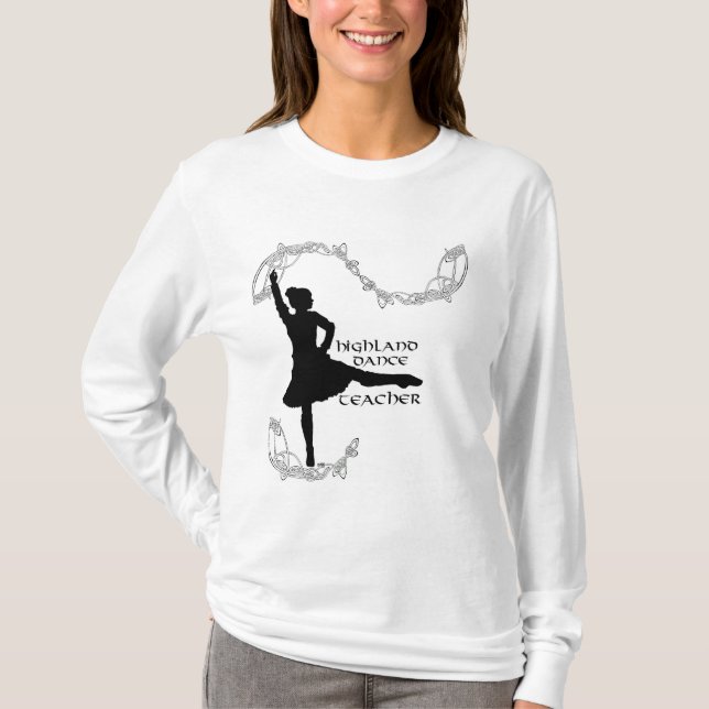 T-shirts Professora de Dança Highland - Silhouette Preta (Frente)