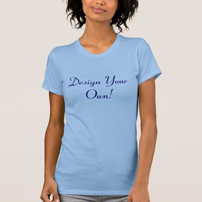 T-shirts Projete seus próprios azul de oceano e meia-noite (Frente)