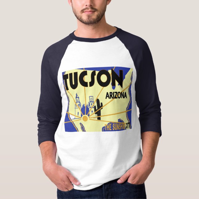 T-shirts Propaganda retro da arizona de Tucson (Frente)