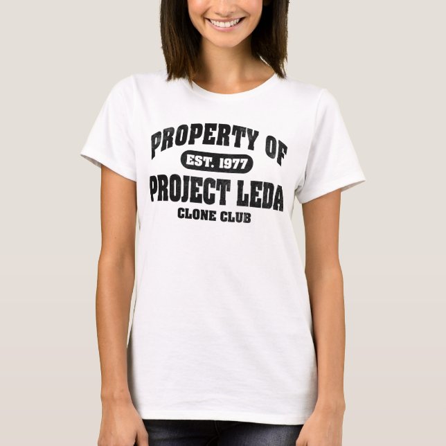 T-shirts Propriedade do projeto Leda (preto) (Frente)