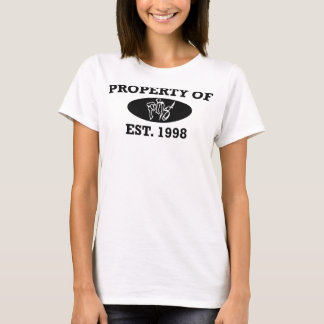 T-shirts Propriedade do tanque da correia de espaguetes das