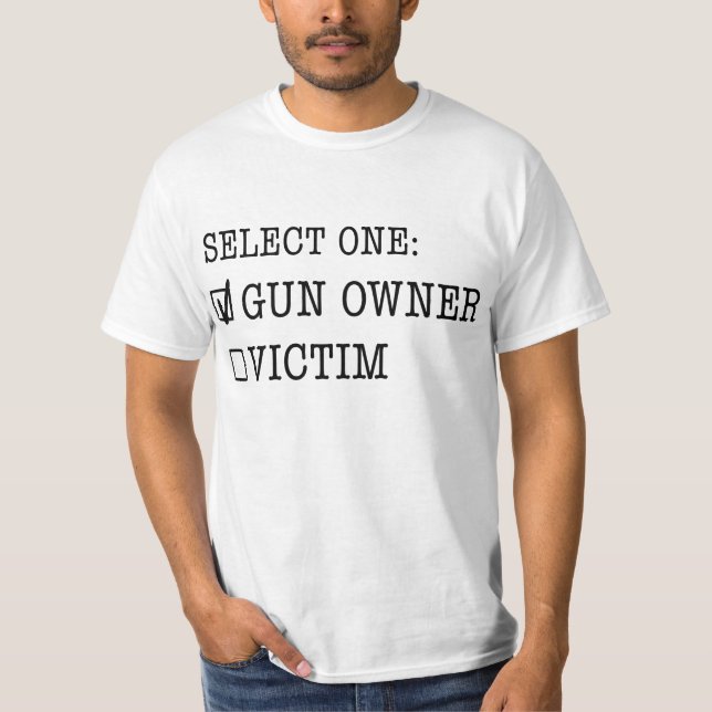 T-shirts Proprietário ou vítima de arma (Frente)