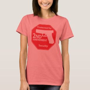 T-shirts Protegido pela ?a alteração - vermelho