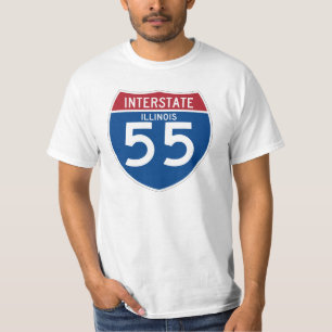 T-shirts Protetor da estrada nacional de Illinois IL I-55 -