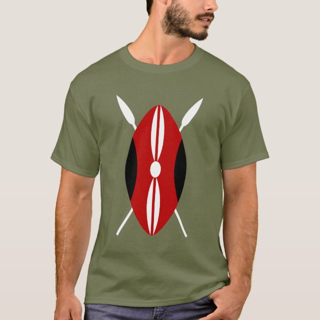 T-shirts Protetor de Maasai do Kenyan (Frente)