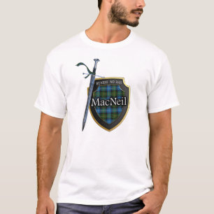 T-shirts Protetor & espada escoceses do Tartan de MacNeil
