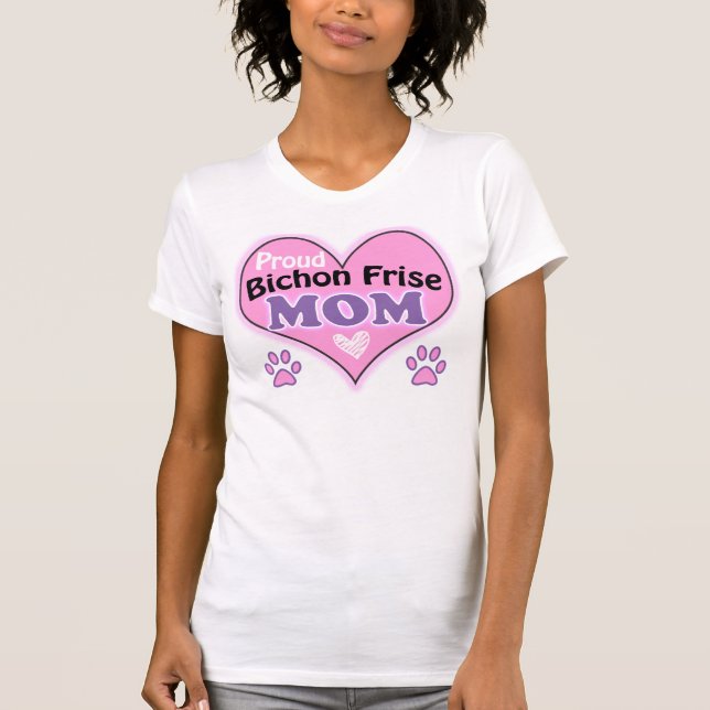 T-shirts Proud Bichon Frise Mom (Frente)