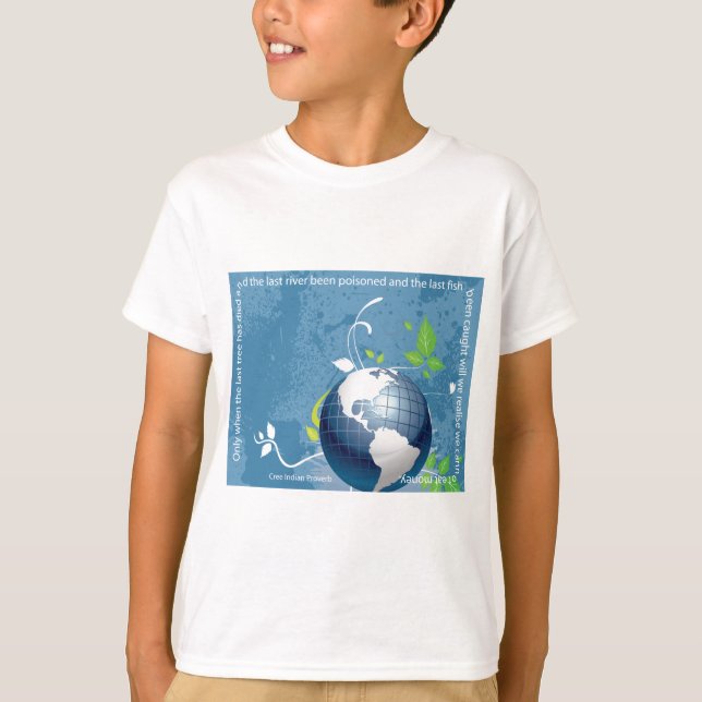 T-shirts Provérbio do indiano do Cree do ~ da terra (Frente)