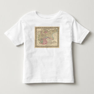 T-shirts Prússia, mapa dos estados alemães por Mitchell