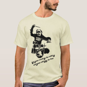 T-shirts psychomonkey do macaco do cilindro