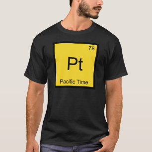 T-shirts Pt - Hora do Pacífico Símbolo de Elemento Químico