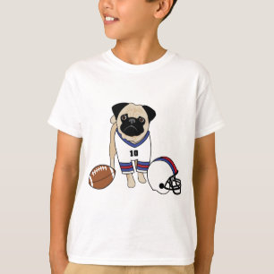 T-shirts Pug de futebol personalizável