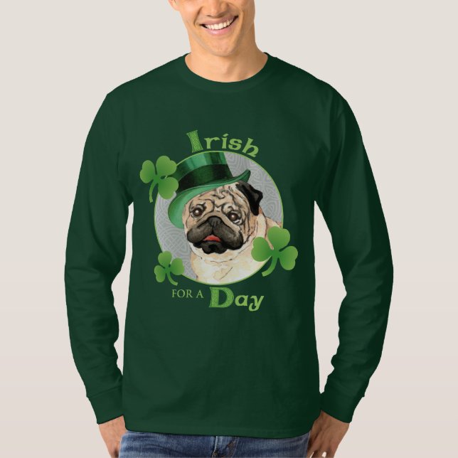 T-shirts Pug do dia de St Patrick (Frente)