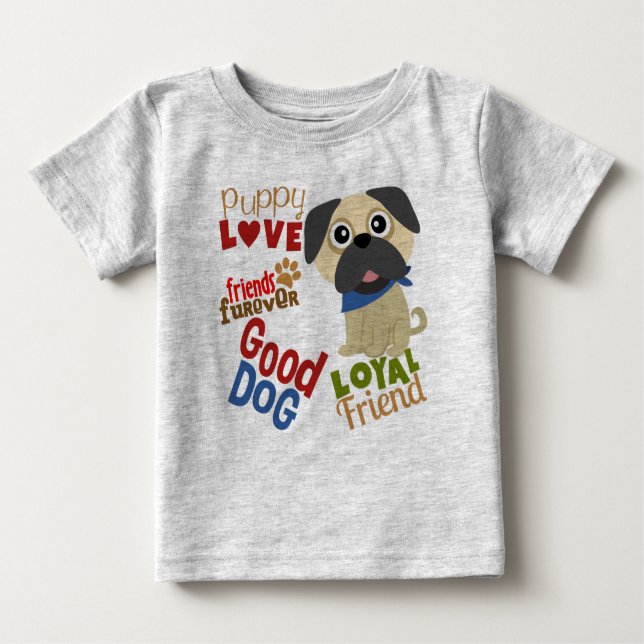 T-shirts Pug Dog Melhor Amigo (Frente)
