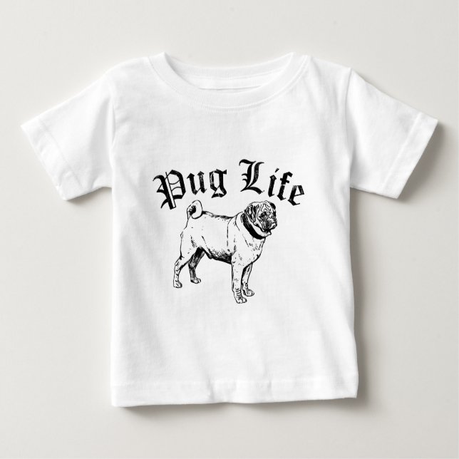 T-shirts Pug Life Funny Dog Gangster (Frente)