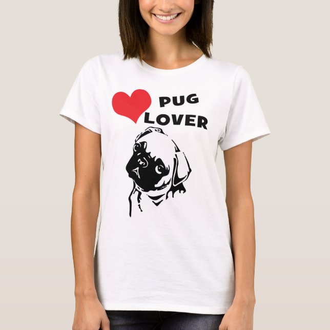 T-shirts Pug Lover Casual (Frente)