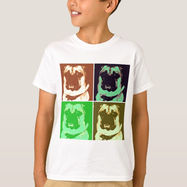 T-shirts Pug Pop Art (Frente)