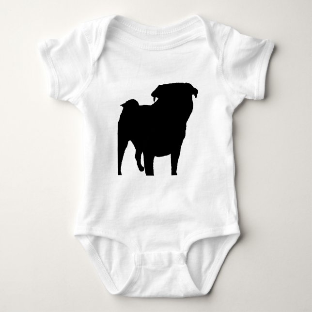T-shirts Pug Silhouette (Frente)
