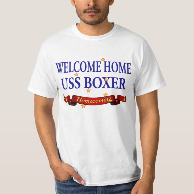 T-shirts Pugilista Home bem-vindo de USS (Frente)
