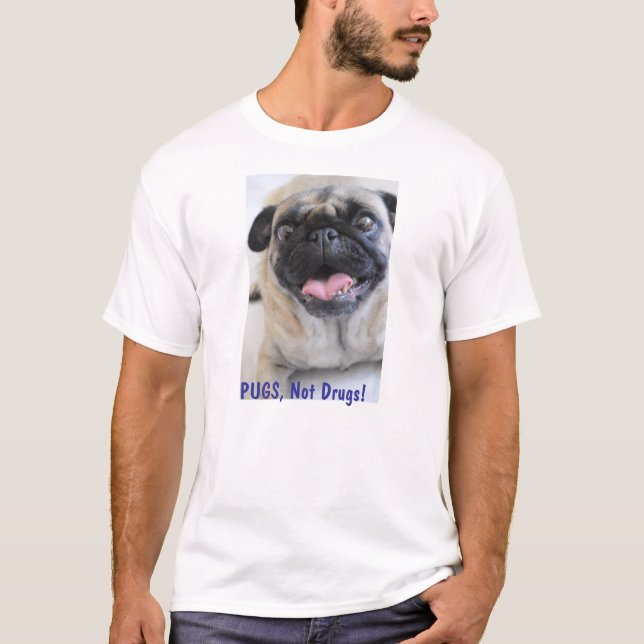 T-shirts Pugs, não Tshirt das drogas (Frente)