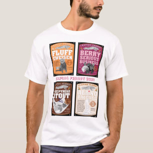 T-shirts Pulando etiquetas da cerveja da doninha