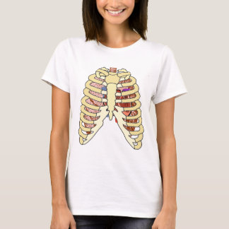 T-shirts Pulmões e Coração da Gaiola das Costelas