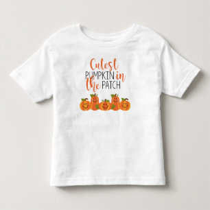 T-shirts Pumpkin mais fofo no Patch Toddler Ruffle Tee