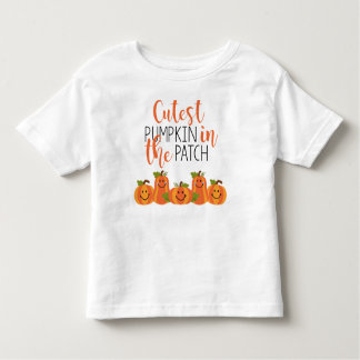 T-shirts Pumpkin mais fofo no Patch Toddler Ruffle Tee