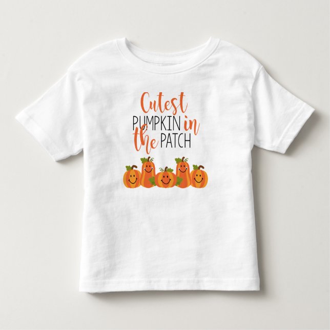 T-shirts Pumpkin mais fofo no Patch Toddler Ruffle Tee (Frente)
