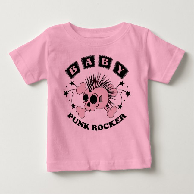 T-shirts Punk Skunk Da Garota Do Bebê (Frente)