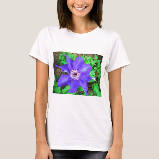 T-shirts Purple Clematis Flower (Frente)