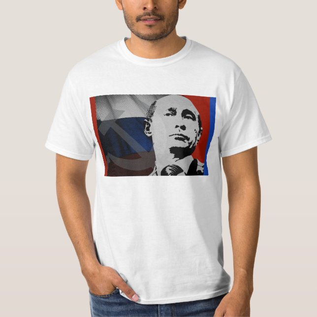 T-shirts Putin com bandeira russa (Frente)