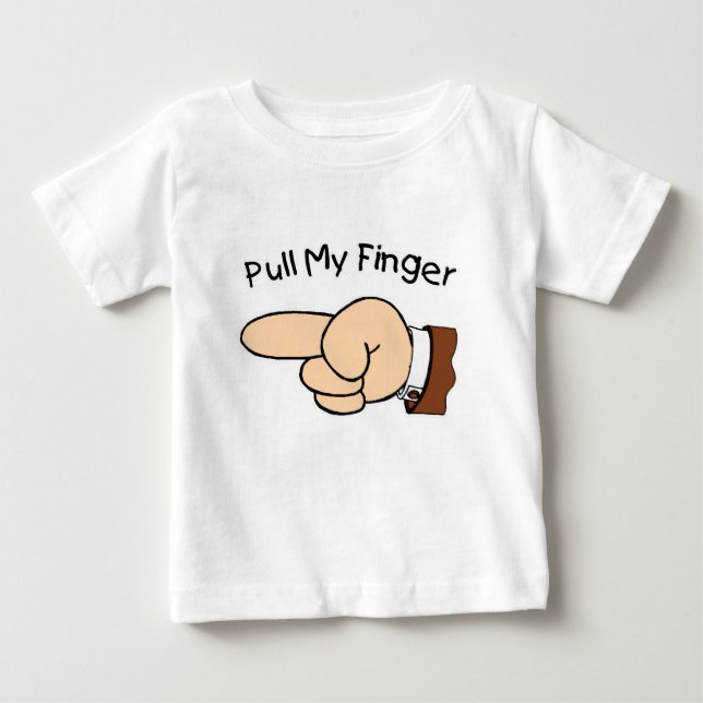 T-shirts Puxe minha criança do dedo para a manga (Frente)