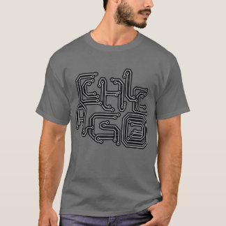 T-shirts PWB eletrônico T de Chicago - obscuridade - cinzas