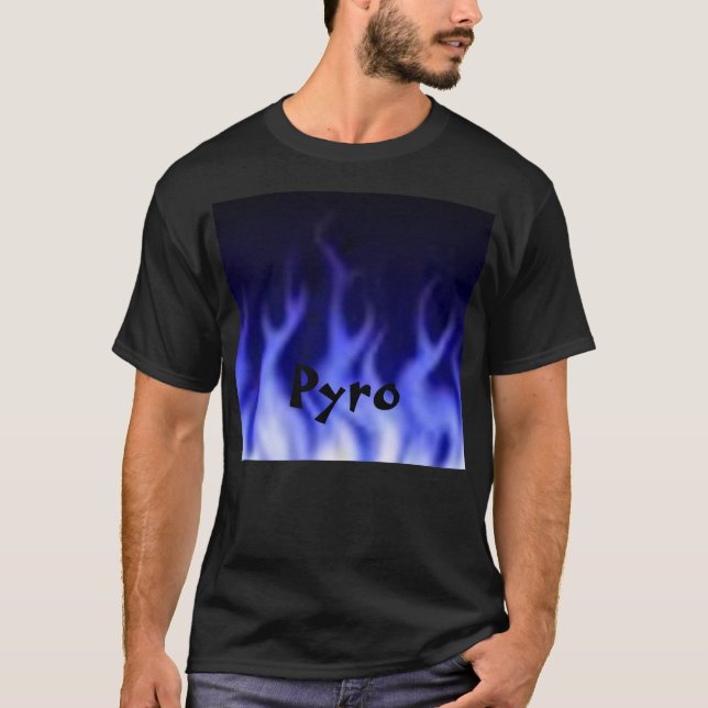 T-shirts Pyro com chamas (Frente)