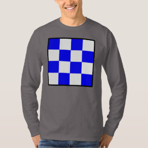 T-shirts Quadrado Checkered branco azul de NOVEMBRO