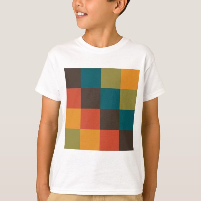 T-shirts Quadrados de cores (Frente)