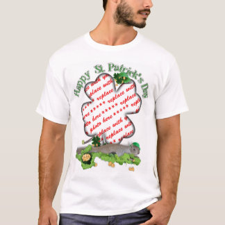 T-shirts Quadro de Clover do Esquilo Sortudo do Dia de São