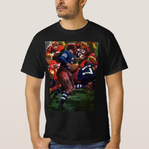 T-shirts Quarterback do Jogador de Futebol Vintage