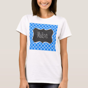 T-shirts Quatrefoil azul Azure; Quadro retro