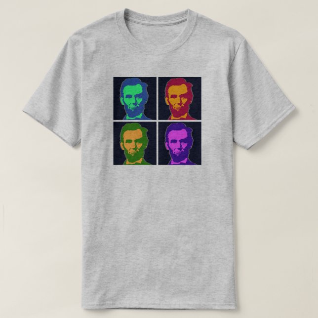 T-shirts Quatro Abraham Lincolns Pop Art (Frente do Design)