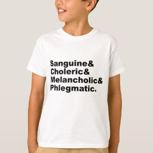 T-shirts Quatro Humores Sanguíneo Colérico Melancólico Fleu