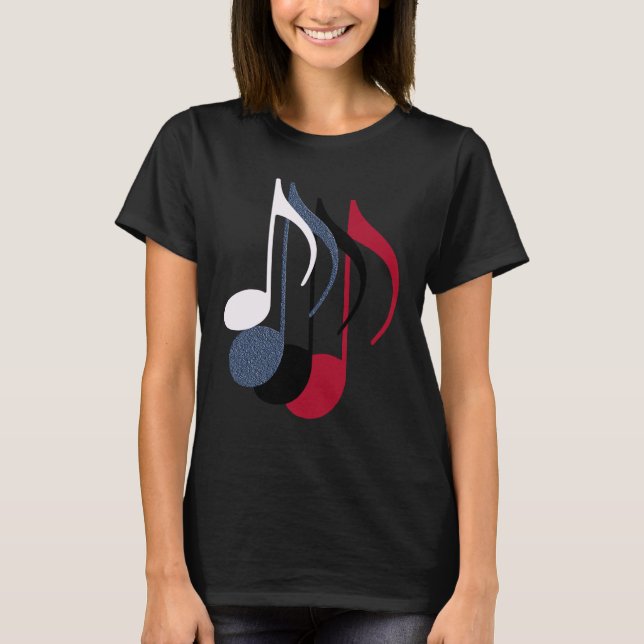 T-shirts quatro notas de música (Frente)